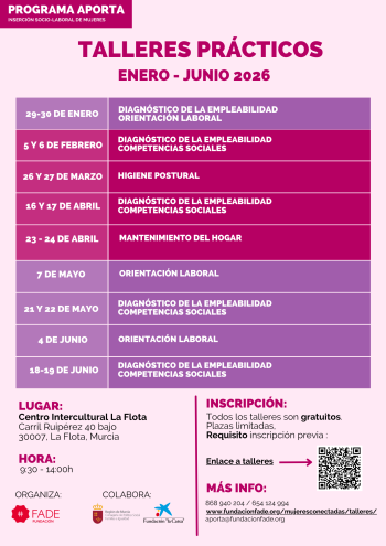 2026 talleres APORTA FADE
